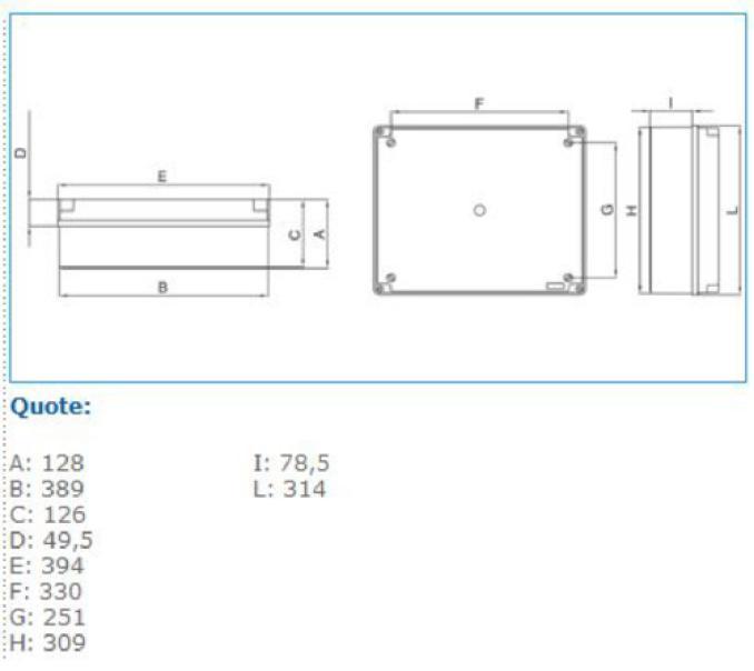 Cassetta di derivazione stagna da parete 380x300x120mm IP56 07 VM Bocchiotti B04847