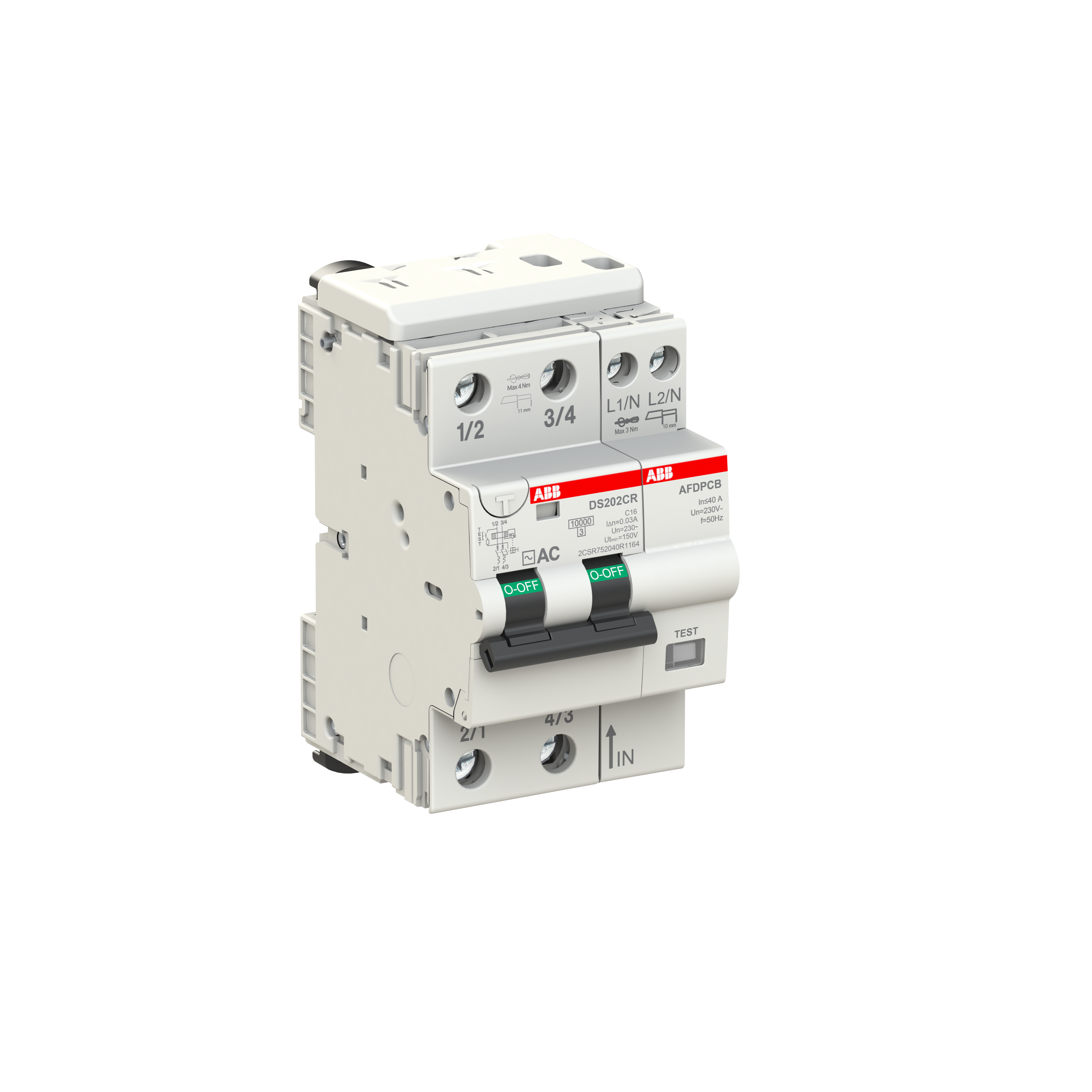 Interruttore differenziale magnetotermico 6KA 2P AC C16 30MA Abb DS202CR C16 AC30