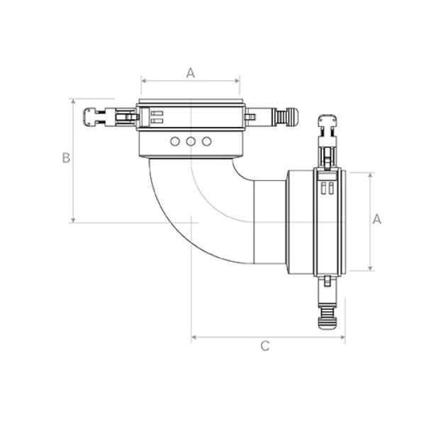 Curva 90 gradi in plastica per MVDNFLEX75 Brofer VMP9075