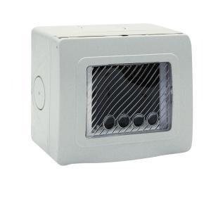 Contenitore autoportante stagno ip55 ral 7035 sportello con membrana cedibile 3 moduli  44st03