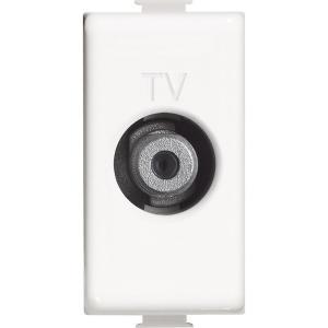 Connettore coassiale tv tipo f 1 modulo bianco matix  am5202f