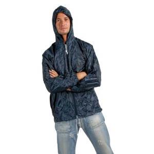 Impermeabile in nylon con zip e cappuccio blu taglia s  kway blu-s