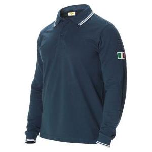 Polo manica lunga cotone 200grammi taglia xl blu  ralf1-xl