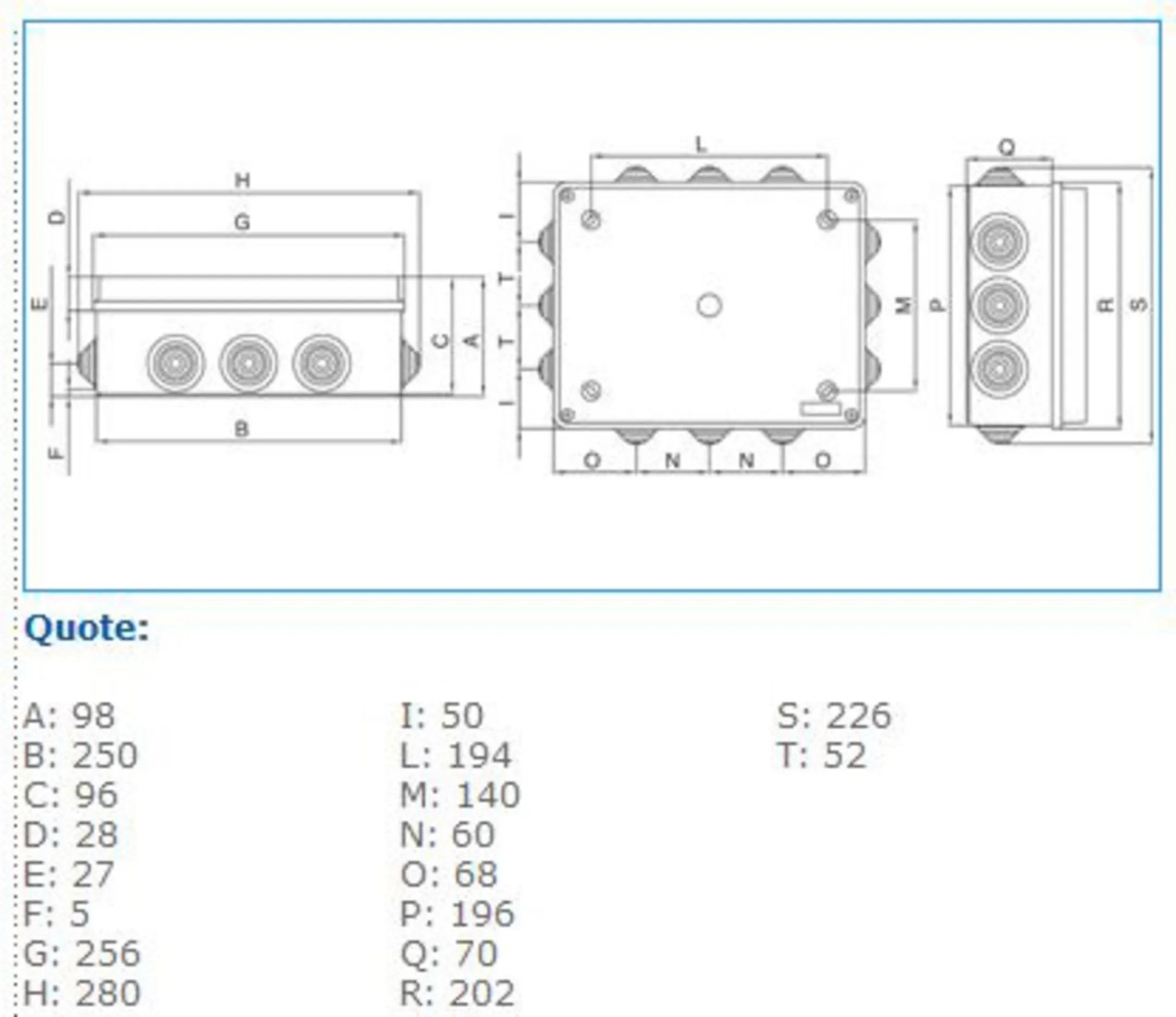 Cassetta di derivazione stagna da parete con viti metalliche GRIGIO IP55 05 VM Bocchiotti B04835