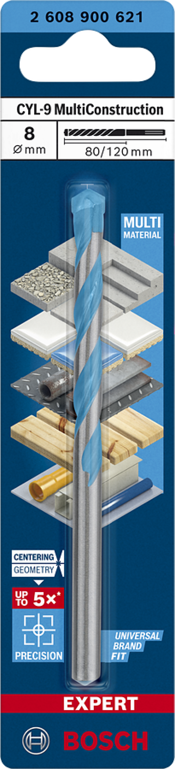 Punta multi materiale Expert CYL-9 Multi Construction 8,0mm Bosch 2608900621