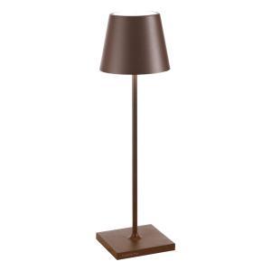 Poldina pro lampada da tavolo a batteria ricaricabile ip65 colore corten  ld0340r3