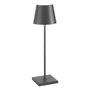 Poldina pro lampada da tavolo a batteria ricaricabile ip65 colore grigio scuro  ld0340n3