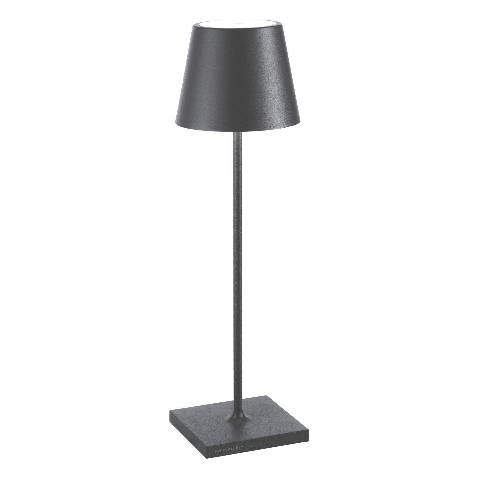 Poldina PRO lampada da tavolo a batteria ricaricabile IP65 colore grigio scuro Zafferano LD0340N3