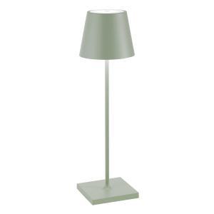 Poldina pro lampada da tavolo a batteria ricaricabile ip65 colore verde salvia  ld0340g3