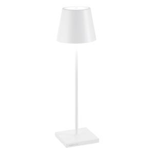 Poldina pro lampada da tavolo a batteria ricaricabile ip65 colore bianco opaco  ld0340b3