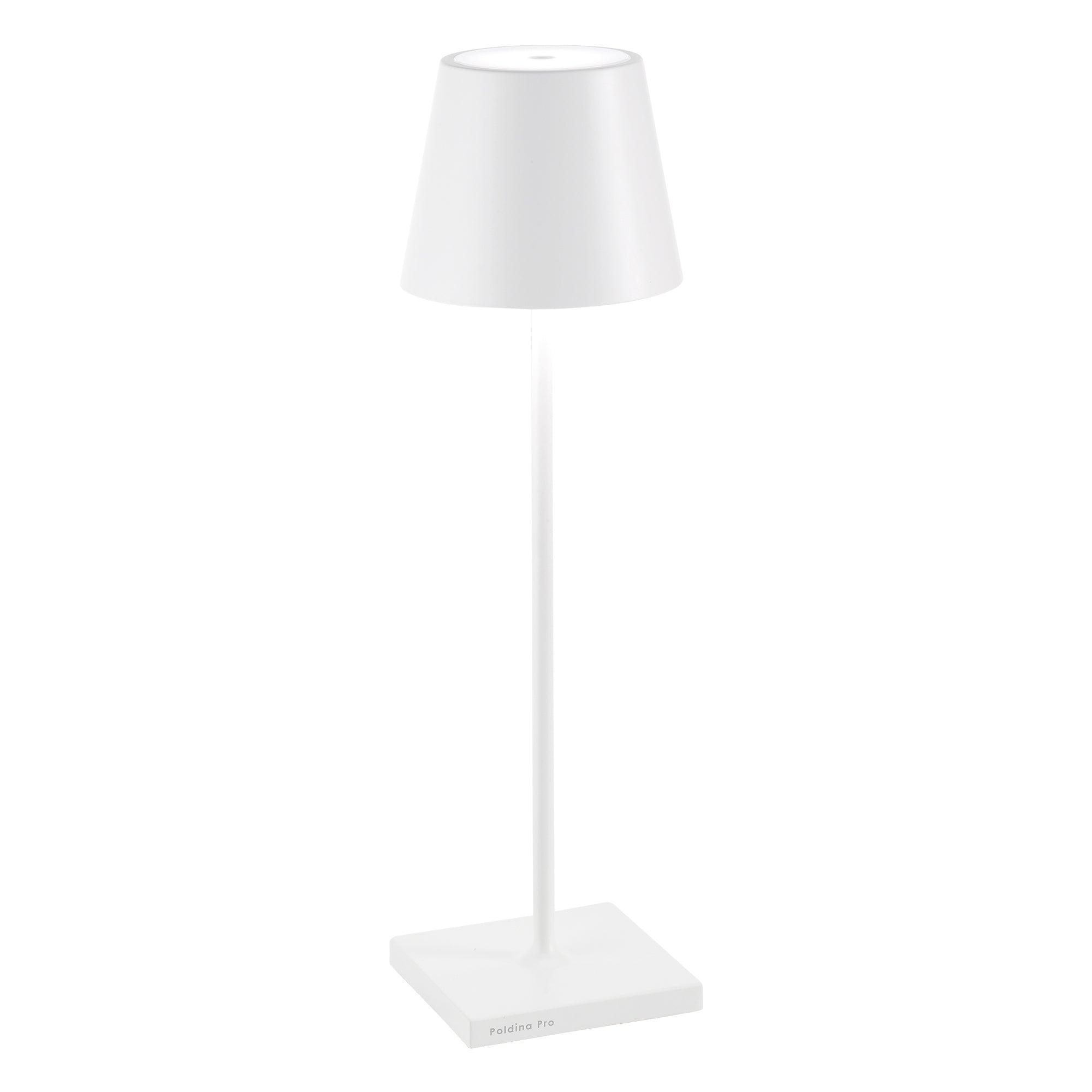 Poldina PRO lampada da tavolo a batteria ricaricabile IP65 colore bianco opaco Zafferano LD0340B3