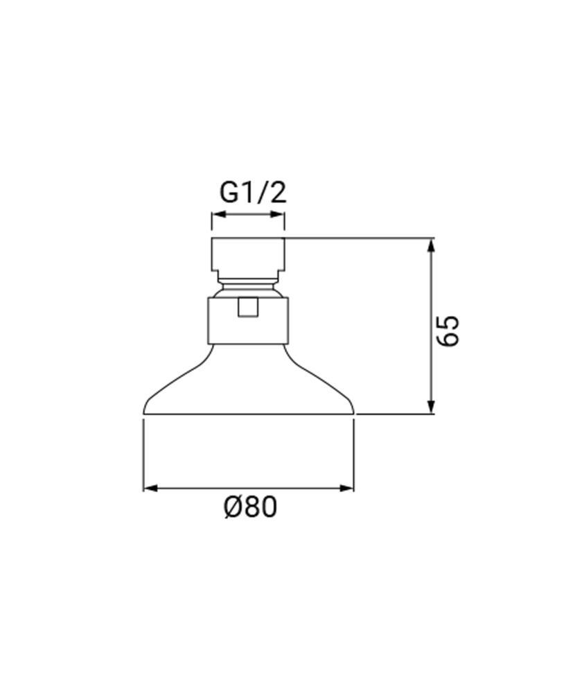 Soffione in metallo cromato a snodo 80mm Idro-Bric F0184