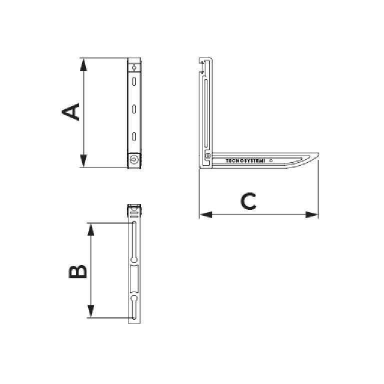 Staffa mensola in acciaio Inox per unitu00e0 esterne GALILEO MGL 120 A Tecnosystemi 11100008A