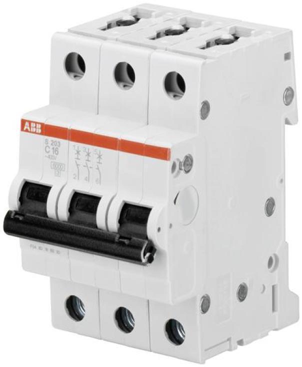 Interruttore magnetotermico automatico S203 C20 6KA 3P Abb S468107