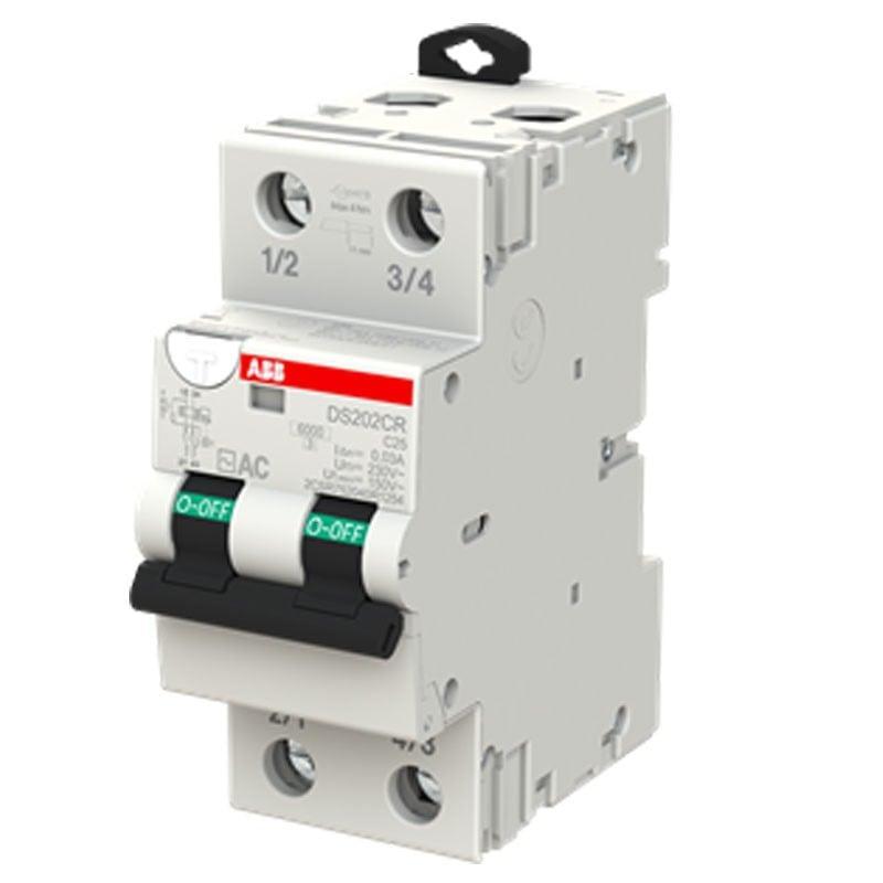 Interruttore differenziale magnetotermico DS202CR 6KA 2P AC C25 30MA Abb DS202CRC25AC30