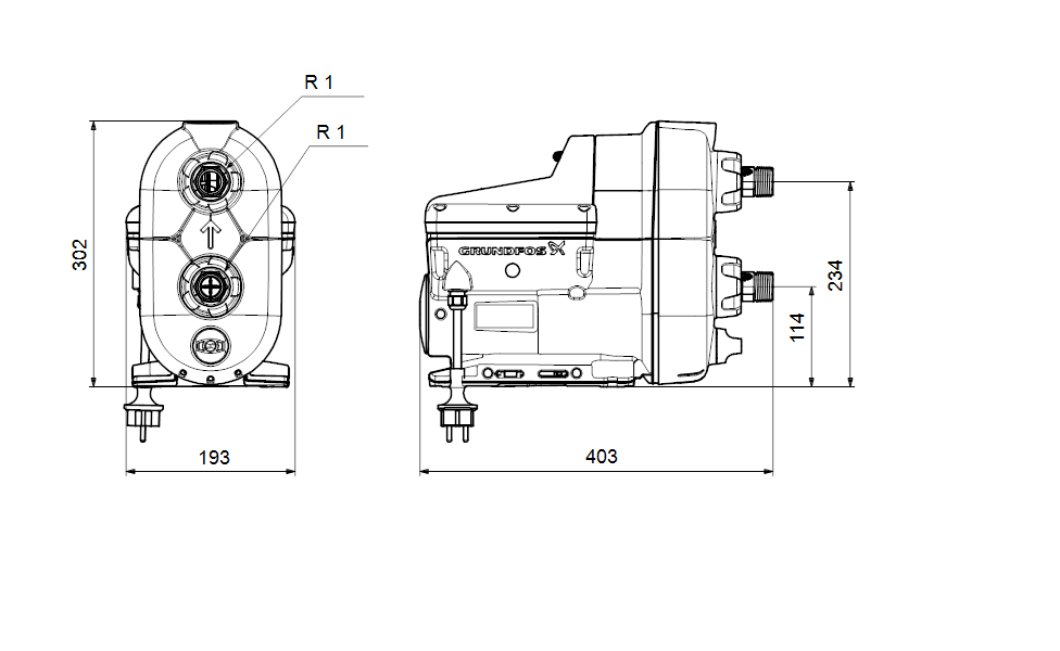 Gruppo aumento pressione SCALA2 3-45 200-240V 50 60HZ Grundfos 93013252