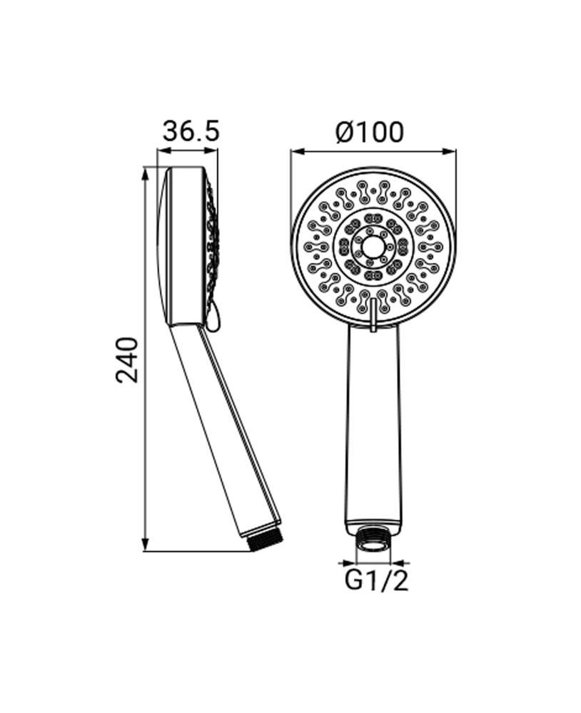 Soffione doccia 3 getti cromato Era Idrobric BLIDOC0144CR