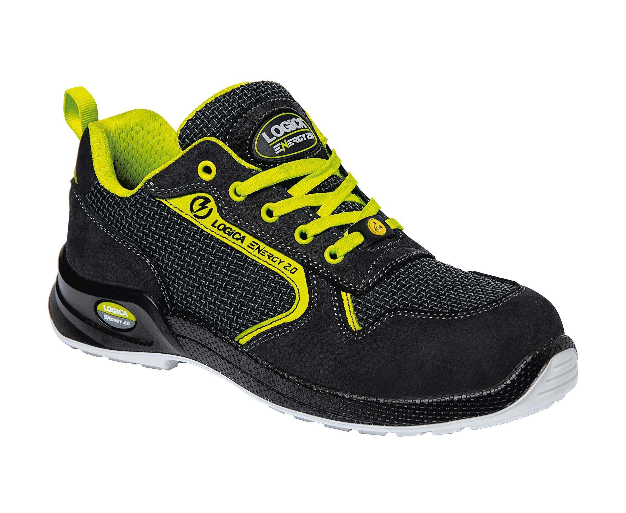 Scarpe antinfortunistica basse nero/giallo fluo taglia 42 S3S FO SR ESD Logica NAXOS2-42