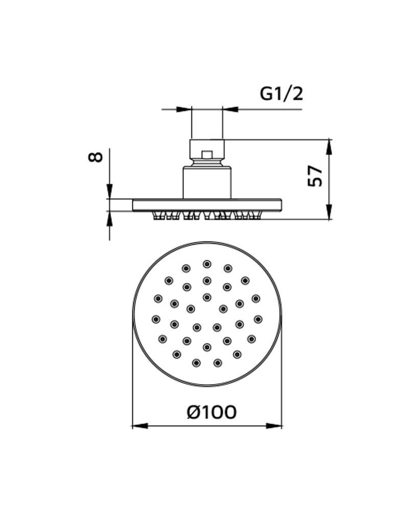 Soffione doccia tondo 10cm Evia Idrobric SAPSOF0096AC