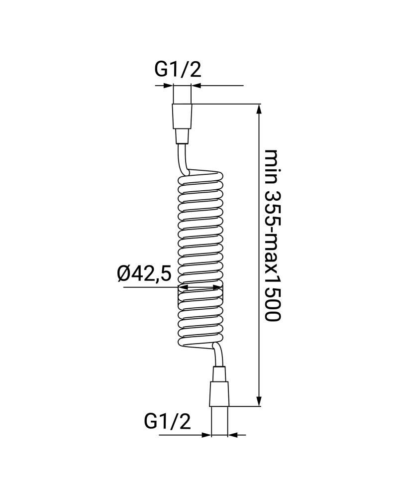 Flessibile a molla bianco estensibile fino a 150cm Idrobric BLIFLE0076MO