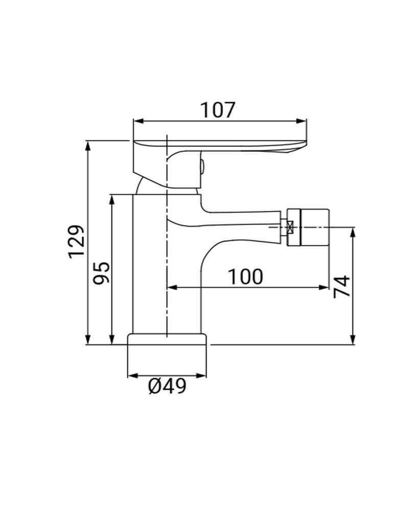 Miscelatore bidet serie One cromo Idrobric SCARUB0870CR