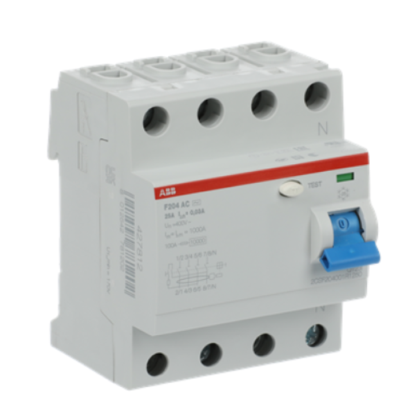 Interruttore differenziale puro F204 AC 40A 30MA 4P Abb F427813