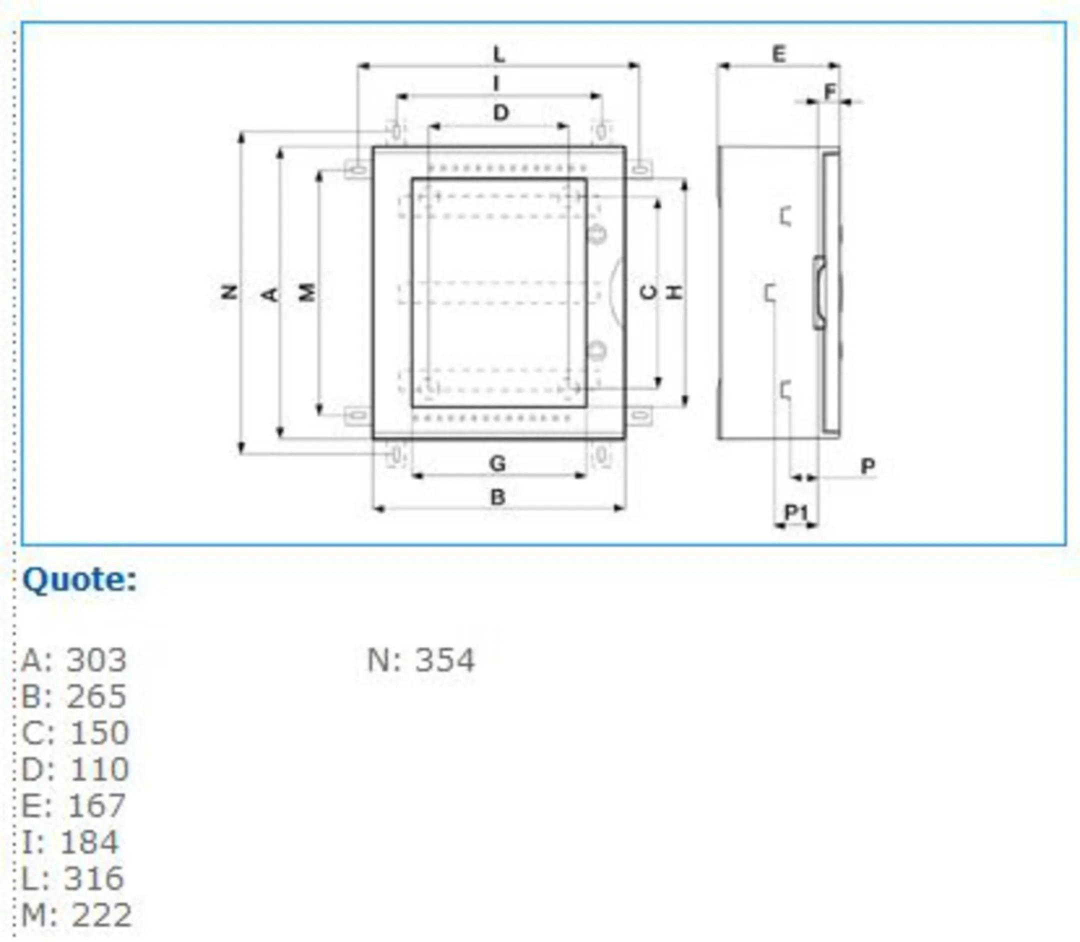 Quadro cieco in vetroresina IP66 GRIGIO VTR 01 CIECO Bocchiotti B04601