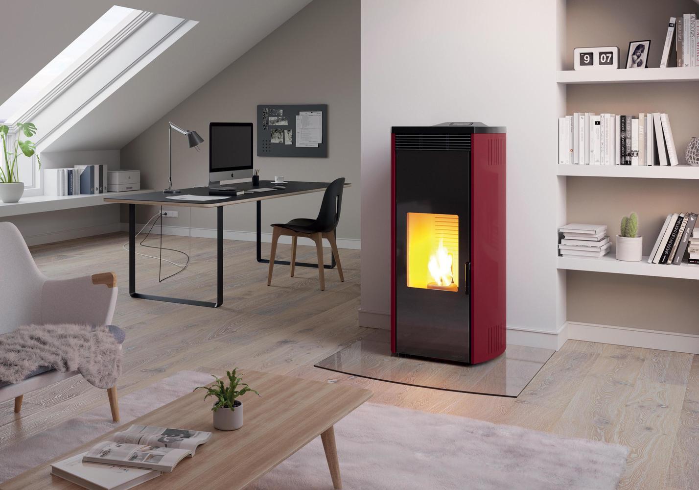 Stufa a pellet Ecofire Giorgia 12kW aria rosso Palazzetti 805805880