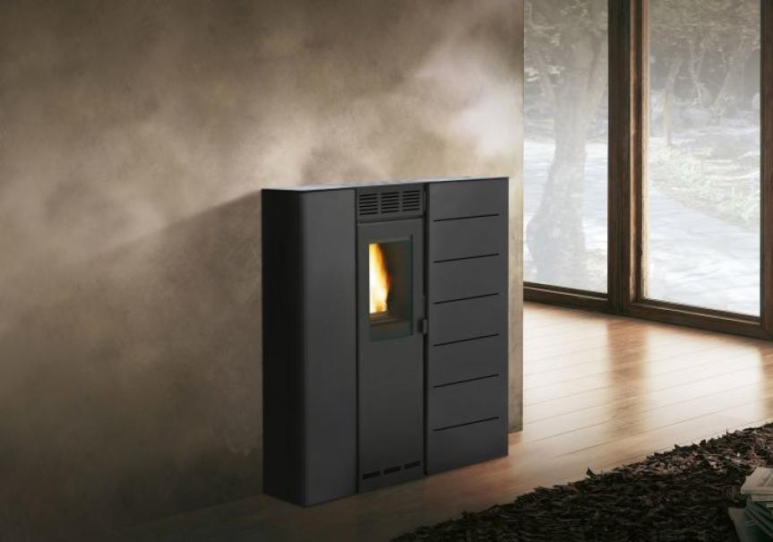 Stufa a pellet Ecofire Violetta 7kW aria fianchi neri Palazzetti 805802502