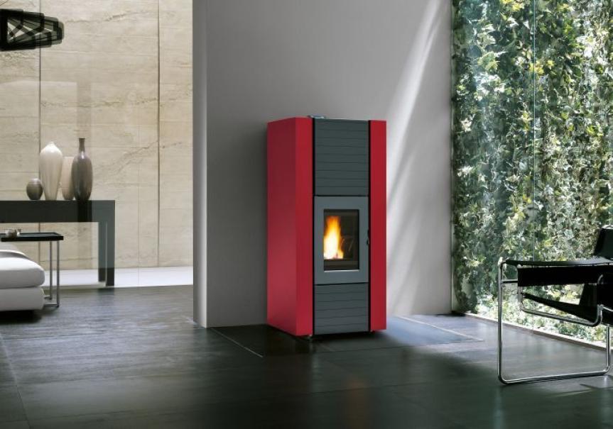 Termo stufa a pellet Ecofire Martina Idro Lux 15kW acqua rosso Palazzetti 805713300