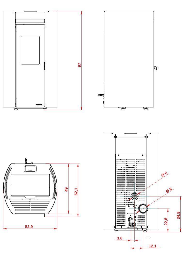 Stufa a pellet Ecofire Flo TCA 9kW nero Palazzetti 805809820