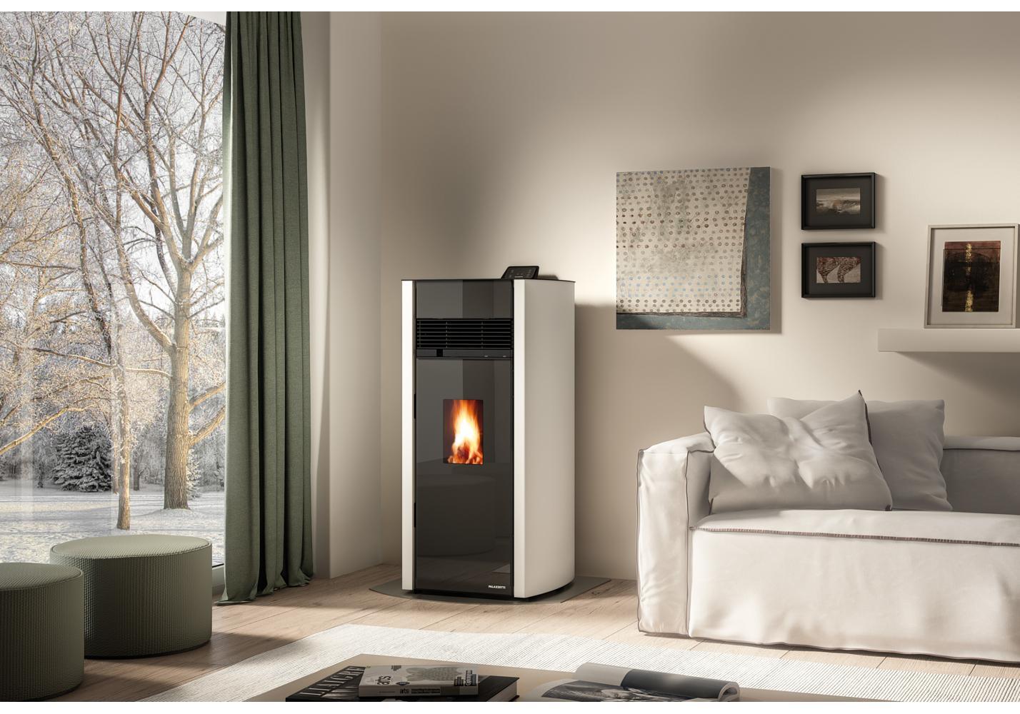 Stufa a pellet Ecofire Bianca Lux 9kW aria Palazzetti 805804561