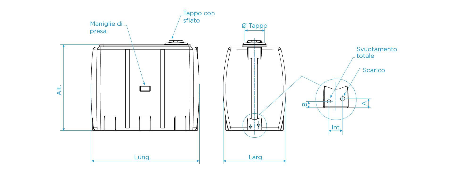 Serbatoio da esterno modello valigia da 500 litri Rototec RV500