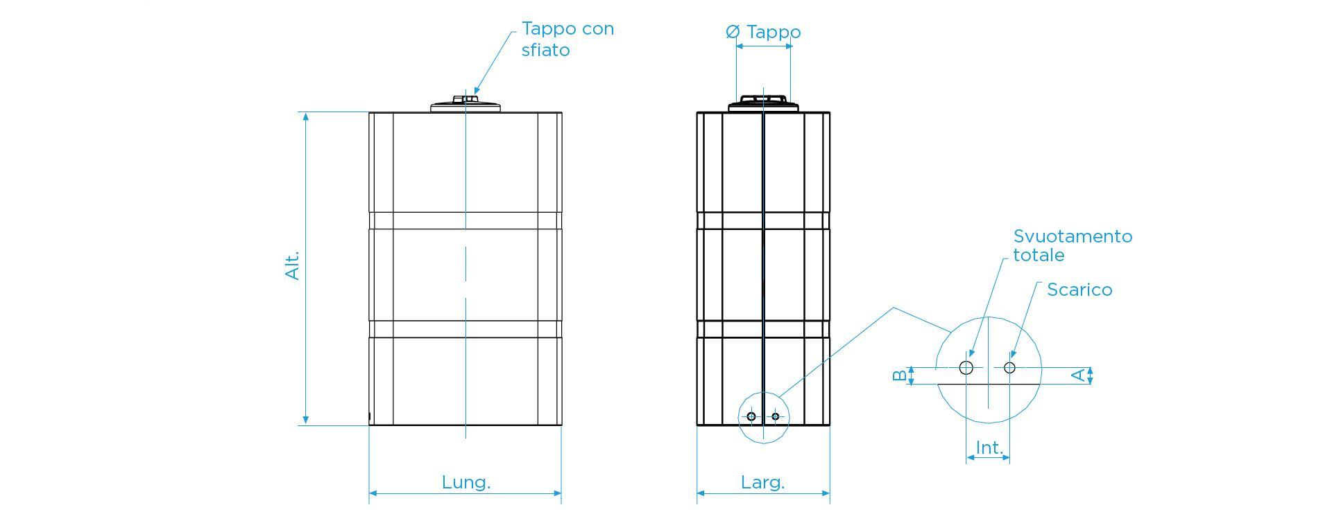 Serbatoio da esterno modello box da 500 litri Rototec B500