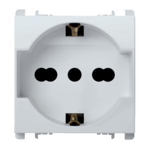 Presa universale p40 2 moduli 2p+t 16a-250v nea bianco  10310n 2.b