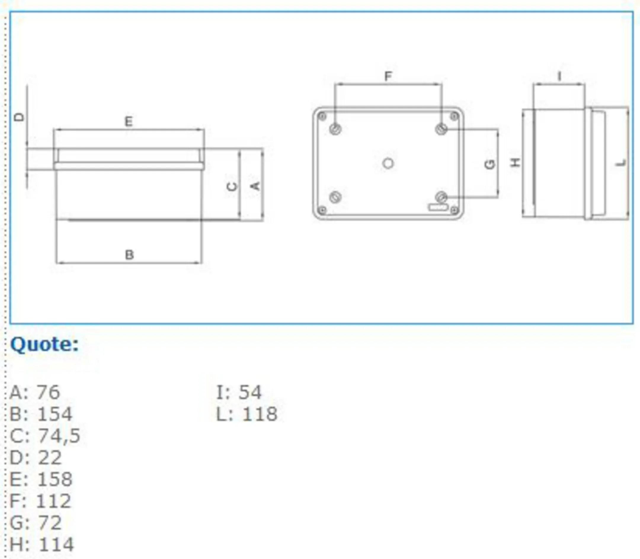 Cassetta di derivazione stagna da parete con viti metalliche GRIGIO IP56 03 VM Bocchiotti B04843ufeff