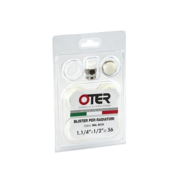 Kit riduzioni, tappo e valvola sfogo aria per radiatori in acciaio FL 56mm MxF 1.1/4x1/2 Oteraccordi 100B30