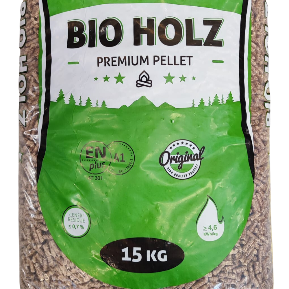 Pellet ENPlusA1 Premium faggio/abete 15 kg Bio Holz 001