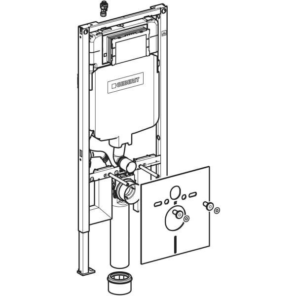 Duofix per vaso sospeso, 114 cm, con cassetta di risciacquo da incasso Sigma 8 cm Geberit 111.795.00.1