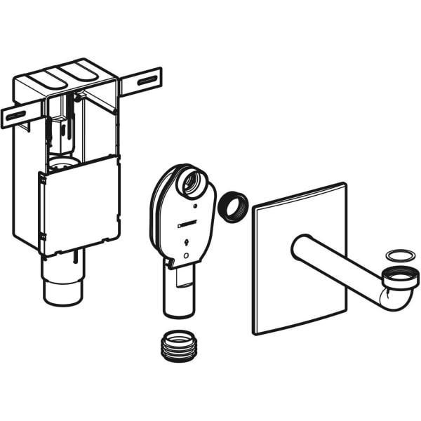 Set sifone da placca Cromata da incasso per lavabo, scarico orizzontale Geberit 151.120.21.1