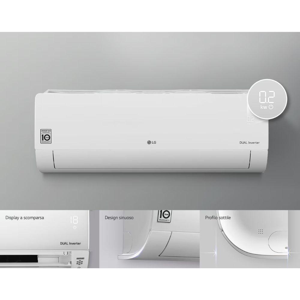 Condizionatore LG Dualcool Libero Smart 9000 BTU monosplit Wi-Fi A++ S09EC.NSJS + S09EC.UA3S