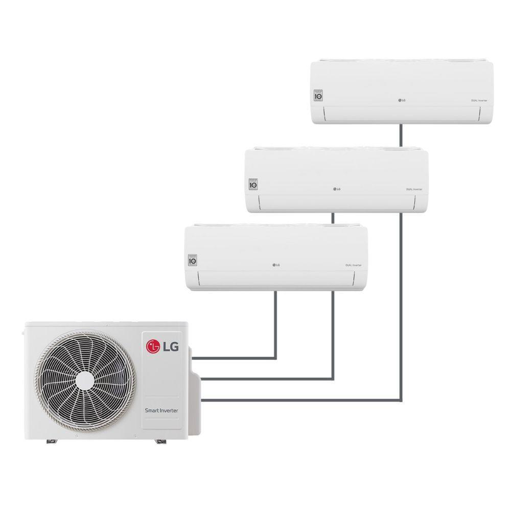 Condizionatore LG Dualcool Libero Smart 12000+9000+9000 BTU trial split Wi-Fi A++ MU3R19.U23 + (N.2) S09EC.NSJS +S12EC.NSJS